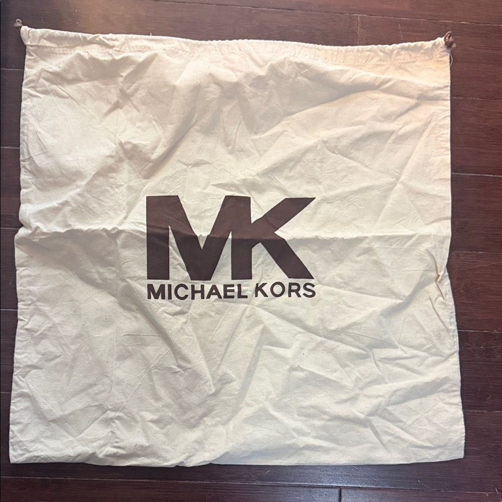 Michael Kors Linen Cream and Brown Storage Bag - NEW Dust Bag Drawstring Large